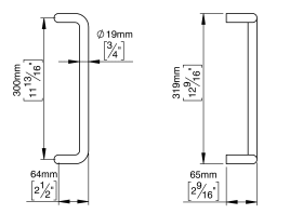 ZIEHGRIFF 19 GEKRÖPFT 300 M8 PVD KUPFER (144232P2301)