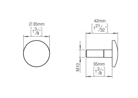 FAT GEWINDEBOLZEN F. GLASTÜR M10X35 MESSING (15492301310)