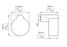 TÜRGRIFF VERSETZT DUMMY M. M6 GEWINDEBOLZEN RAL9005 (141710R1800)
