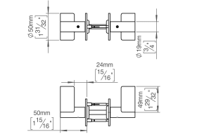 TÜRGRIFF VERSETZT PAAR 8X8 MASSIV CC30 33-49 (14171102010)
