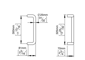 ZIEHGRIFF 25 GEKRÖPFT 300 M10 MESSING (144432P3308)