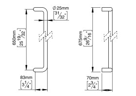 ZIEHGRIFF 25 GEKRÖPFT 650 BUCHSE PVD MESSING (144434P3650)