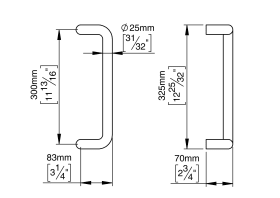 ZIEHGRIFF 25 GEKRÖPFT 300 BUCHSE RAL9005 (144434R1307)