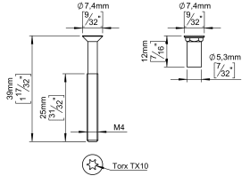 MASCHINENSCHRAUBE M4X39 M. DREHSTOPP M. BUCHSE (14296174030)