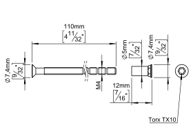 SCHRAUBE (GETEILT) M4X110 M. DREHSTOPP M. BUCHSE KUPFER (142961P2107)