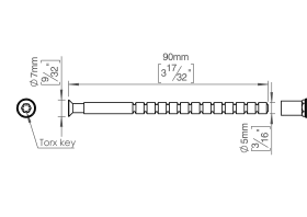 SCHRAUBE (GETEILT) M5X110 M. DREHSTOPP M. BUCHSE RAL9005 (142962R1071)