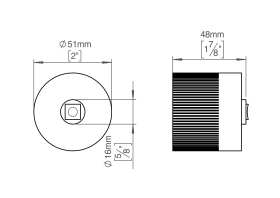 TÜRGRIFF ZYLINDRISCH DUMMY O. ROSETTE M. M6 RAL9005 (143010R1800)