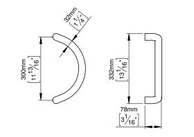 ZIEHGRIFF 32 GEBOGEN 300 M12 PVD KUPFER (144652P2301)