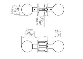KNOPDRÜCKER PAAR 8X8 ABDECK 30/38 33-49 KUPFER (143116P2013)