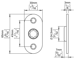 ROSETTE OVAL 30X65 MASSIV CC43 M. KUGELLAGER (14321102443)
