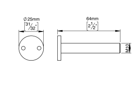 GEWINDEBOLZEN M10X60 M. ZYL-KOPF PVD MESSING (144922P3607)