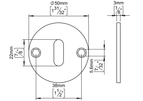 SCHLÜSSELROS Ø50X3 MASSIV CC38 RAL9005 (143230R1208)