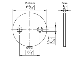 BLINDROSETTE Ø50X3 MASSIV CC30 F. GRIFFLOCH RAL9005 (143240R1104)