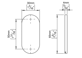 BLINDROSETTE OVAL 30X65 ABDECK CC50 KUPFER (143247P2408)