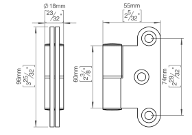 SCHARNIER AUSHÄNGBAR RS 96X37X4 PVD MESSING (145005P3208)