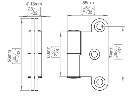 SCHARNIER AUSHÄNGBAR LS 96X37X4 PVD MESSING (145005P3500)
