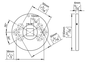 ROSETTE F. DUMMY-KNOPF Ø50 ABDECK CC30/38 KUPFER (143258P2900)