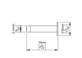 WAND-TÜRSTOPPER SATINIERT Ø14X70 RAL9005 (145060R1002)