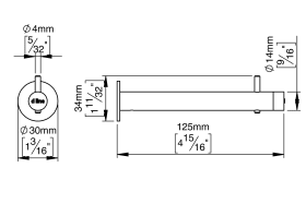 WAND-TÜRSTOPPER M. STIF Ø14X125 PVD KUPFER (145065P2126)