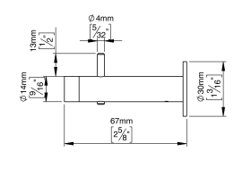 WAND-TÜRSTOPPER M. STIF Ø14X70 PVD MESSING (145065P3005)