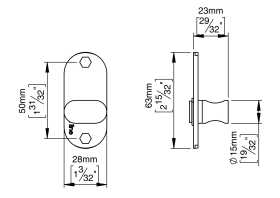 TÜRDRÜCKER SCHMAL MESSING ABDECK OVAL CC50 (143417P3460)