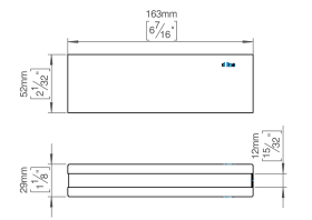 BESCHLAG UNTEN PVD CHARCOAL 31X52X164 F. GLAS 10-12 (145203P4000)