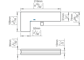 SEITENBESCHLAG M. ZAPFEN 31X218X106 F. GLAS (145206P4000)