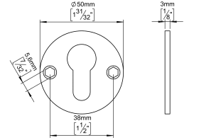 SCHLÜSSELROS PZ Ø50X3 MASSIV CC38 RAL9005 (143430R1212)