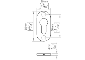 SCHLÜSSELROS OVAL M. SCHL-LOCH ABDECK CC50 RAL9005 (143437R1419)