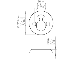 SCHLÜSSELROS INNEN 8 Ø52,5 ROCOCO CC30 CHARCOAL (143453P4086)
