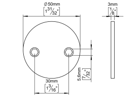 BLINDROSETTE Ø50X3 KUPFER MASSIV CC30 F. SCHLÜSSELLOCH (143460P2108)