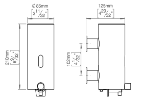 SEIFENSPENDER Ø85 350ML F. SCHAUM M. INDIKATOR PVD MESSING (147045P3013)