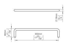 HANDTUCHSTANGE 19X450 BUCHSE RAL9005 (147052R1452)