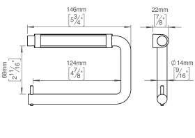 WC-ROLLENHALTER 145 WEISS BEFEST PVD CHARCOAL (147055P4140)
