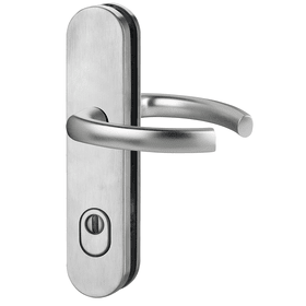 Dieckmann Alu-Schutz-Drücker-Garnitur, ES-1, Serie Logo, ovales Langschild 15mm, 92 ZA,, 8mm VKT, TS=65-75mm, 2200/2200,8956H F12, mit abgesetzten Stift 8/10