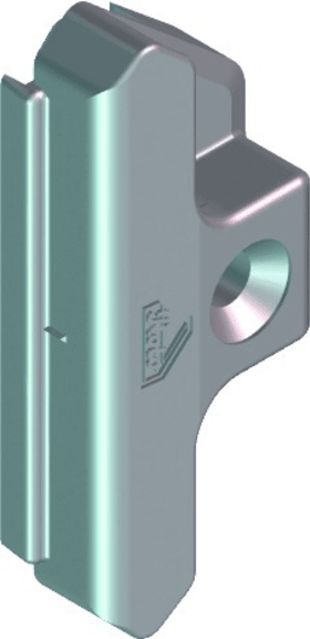 ROTO DK-Schließstück,  K,  NT,  Nr.201,  DIN Links-Rechts,  Zinkdruckguss,  silberfarbig