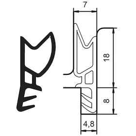 HAUSTÜRDICHTUNG S9858 WEISS 270 MTR. SCHEIBE