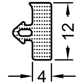 FÜLLDICHTUNG TD 12/4 SCHWARZ F. BODENSCHWELLE WESER VE=120MTR.