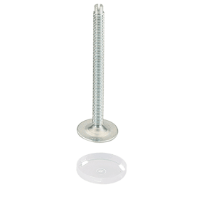 Hettich Sockelverstellbeschlag M8/80 mm mit Fußkappe natur, chromatiert