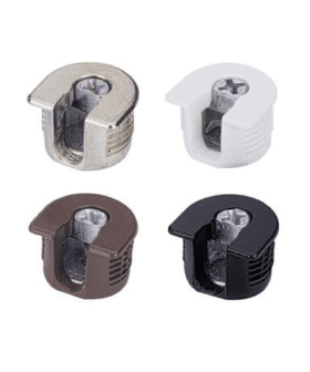 Exzenter-Verbindungsbeschlag VB 35 / 16 für 16 mm Fachböden ohne Steg, weiß