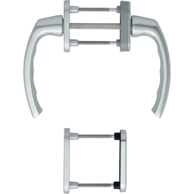 HOPPE Balkontürgarnitur Luxembourg 099/66N/U26/099/66NS/49PNS, Aluminium