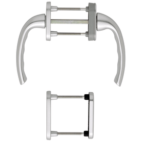 HOPPE Balkontürgarnitur Tokyo 0710RH/66N/U26/0710/66NS/49PNS, Aluminium