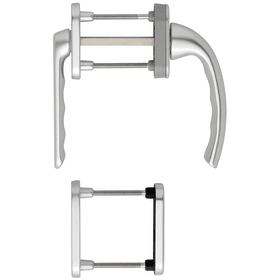 HOPPE Balkontürgarnitur Tokyo 099KH/66N/U26/0710/66NS/49PNS, Aluminium