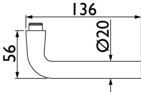Hermat Drückerlochteil BASIC 03 1903, 8mm,naturfarben eloxiert