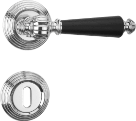 Hermat Drückergarnitur 1060,Ros.,rd.,BB,8,glanzn./Ebenh.