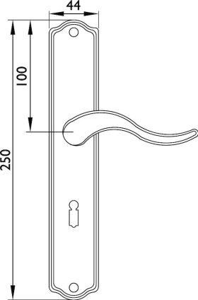 Hermat Drückerpaar BOLZANO 1078, 8mm,messing poliert