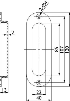 Hermat Muschelgriff 3673,120x40,geschlossen,UG,F68/F69