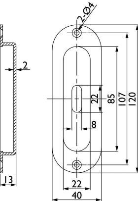 Hermat Muschelgriff 3673,120x40,geschlossen,BB,F68/F69