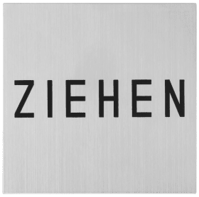 Hermat OA-Hinweisschild, 3731 Ziehen, edelstahl matt