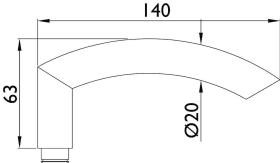 Hermat Drückerlochteil BASIC 04 1804, 8mm,edelstahl poliert